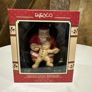 Vintage Enesco Christmas Ornament "Santa's Little Reindear" 1989 Used